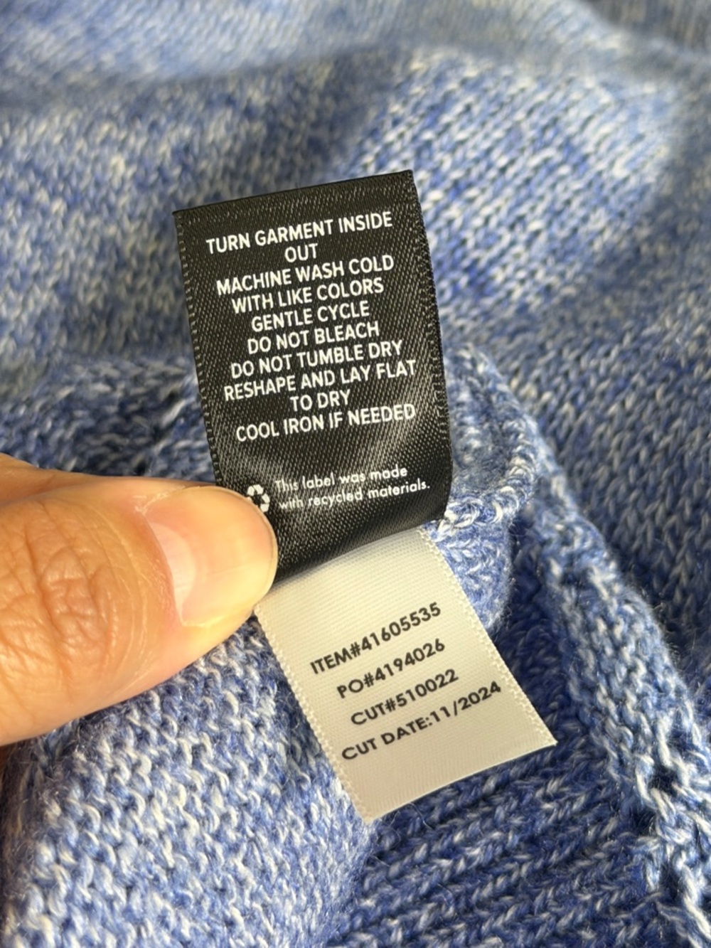 Torrid 3X Blue Pointelle Knit Hooded Sweater - Picture 8 of 9